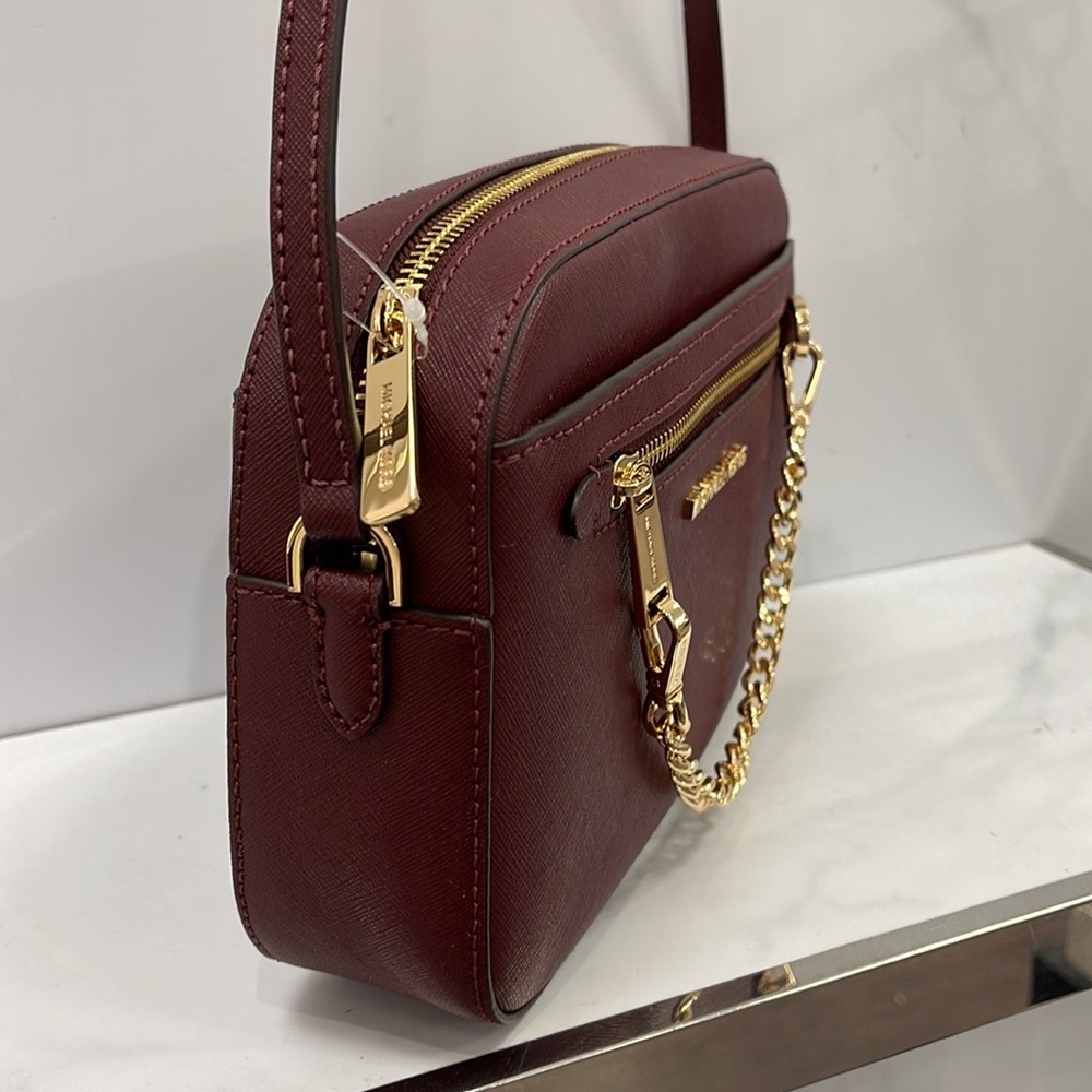 Michael Kors Jet Set Item Large East West Zip Chain Crossbody 
Merlot - Picture 15 of 16
